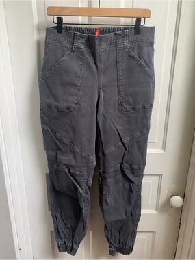 Spanx Stretch Twill Cargo Joggers Dark Gray Pants XL